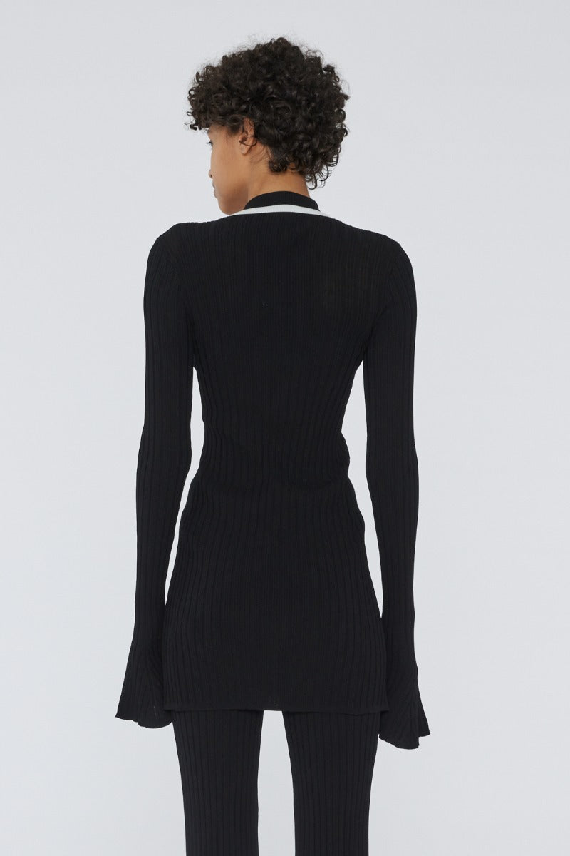 Knit Slim Cardigan - Black Comb.
