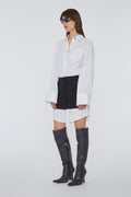 Layered Suiting Dress - Black