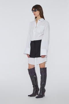Layered Suiting Dress - Black