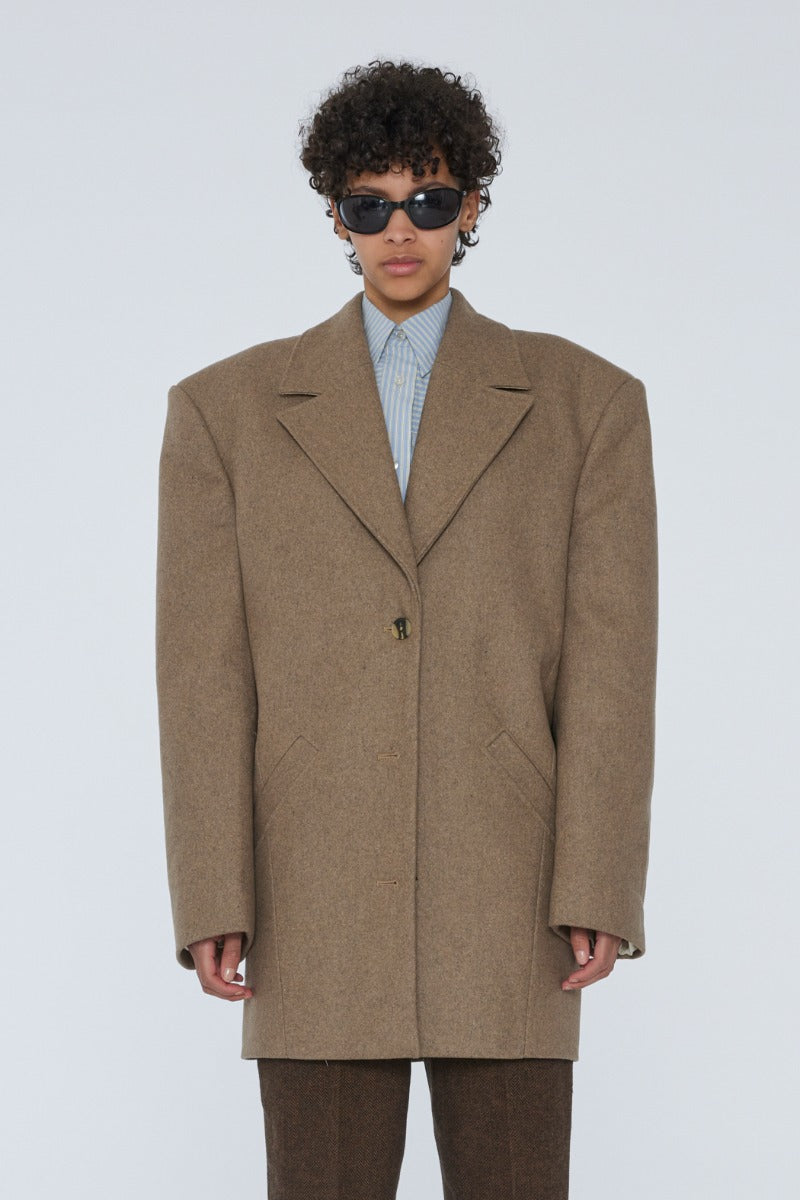 Wool Boxy Jacket - Otter