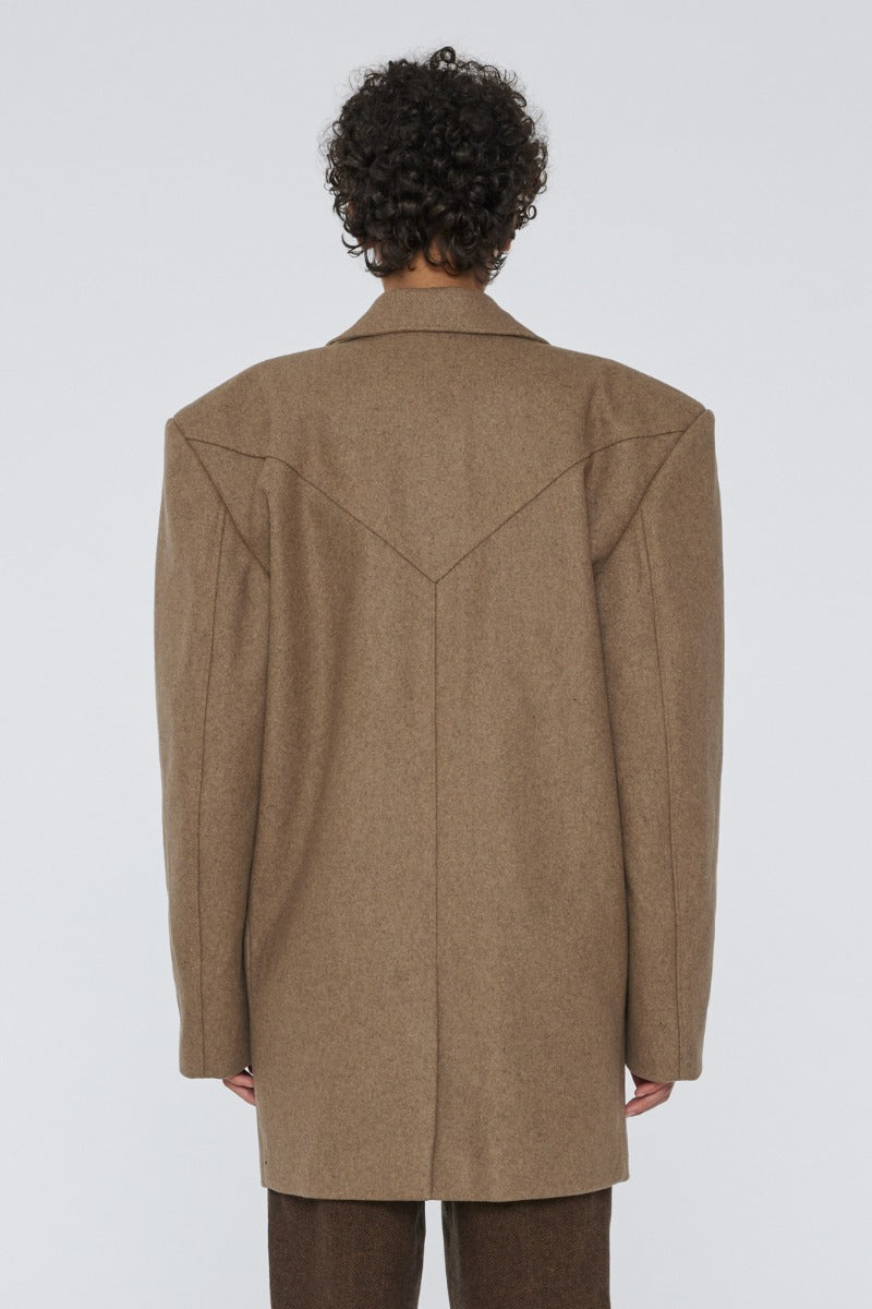 Wool Boxy Jacket - Otter