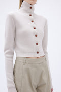 Knitted Slim Cardigan - Tofu Beige