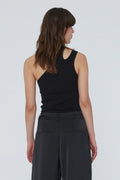 Jersey One-Shoulder Top - Black