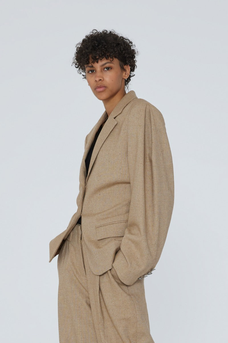 Fitted Waist Blazer - Tigers Eye