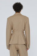Fitted Waist Blazer - Tigers Eye