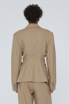Fitted Waist Blazer - Tigers Eye