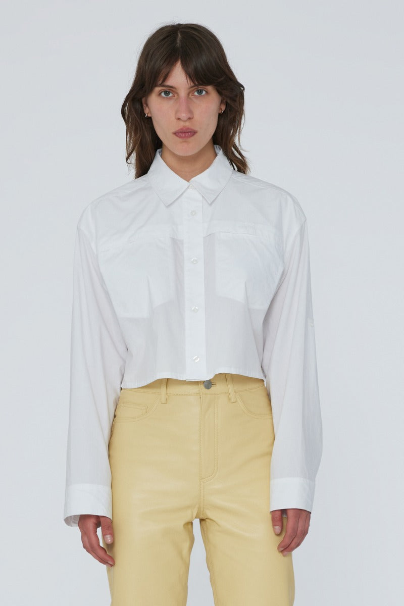 Poplin Cropped Shirt - Bright White