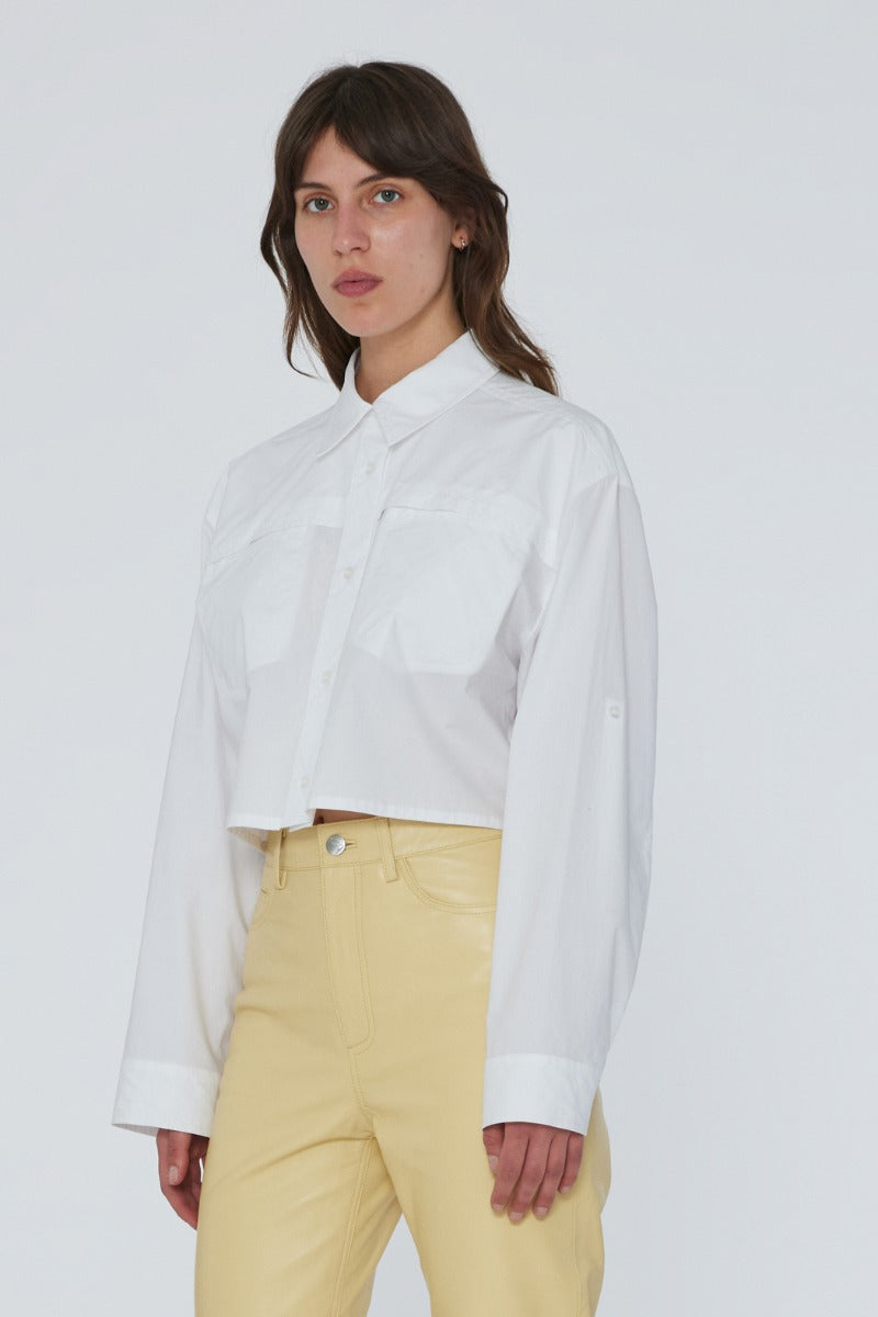 Poplin Cropped Shirt - Bright White