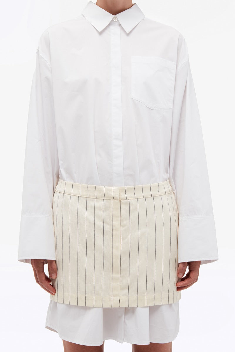Layered Suiting Dress - Egret Comb