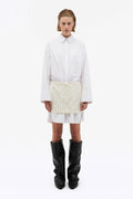 Layered Suiting Dress - Egret Comb