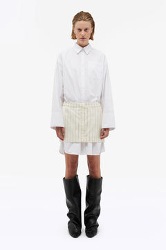 Layered Suiting Dress - Egret Comb