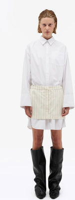 Layered Suiting Dress - Egret Comb