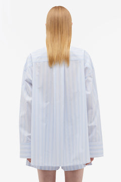 Poplin Oversized Shirt - Grapemist Comb