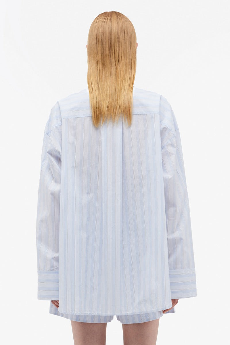 Poplin Oversized Shirt - Grapemist Comb