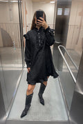 Reno Ruby Ruffle Dress - Svart