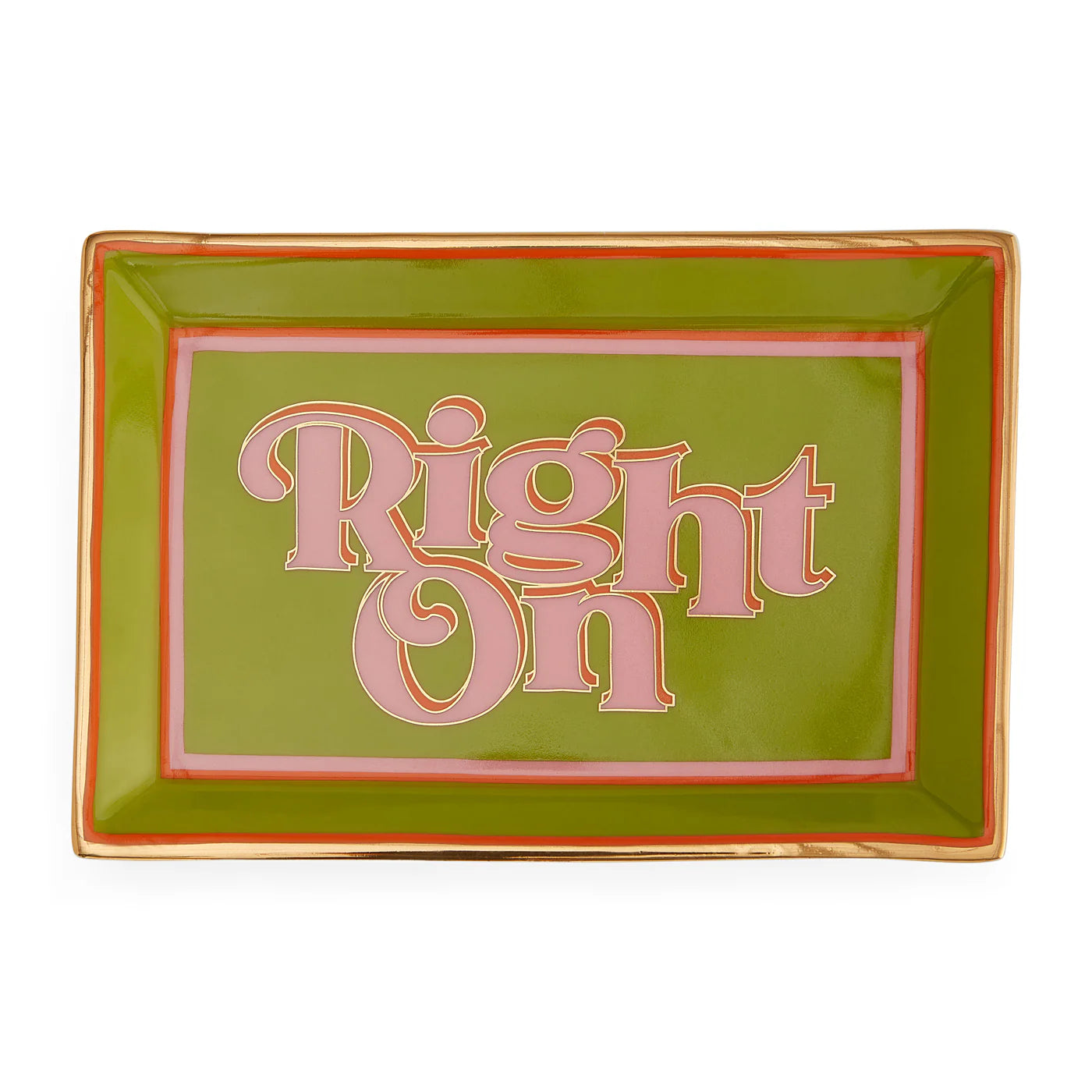 Right On Rectangle Tray - Grön/Rosa