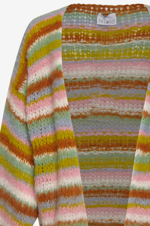 Rima Pool Knit Cardigan - Light Blue/Yellow/Rose