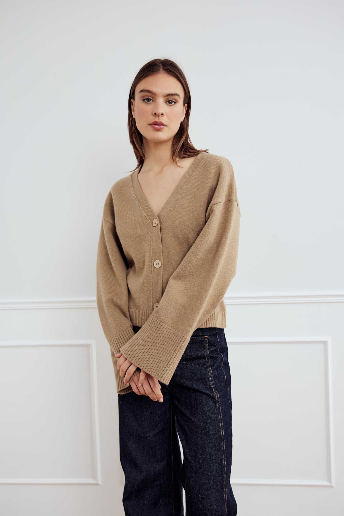 Noella Lenyx Knit Kofta - Timber Brown Melange