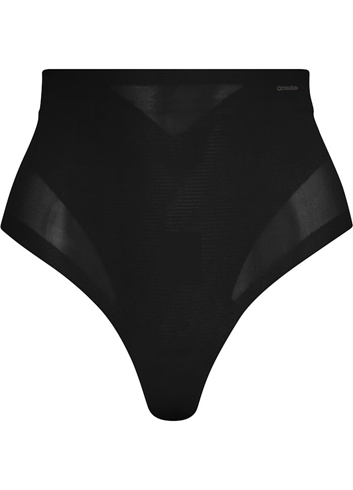 Sculpted Firm Mesh Thong - Svart