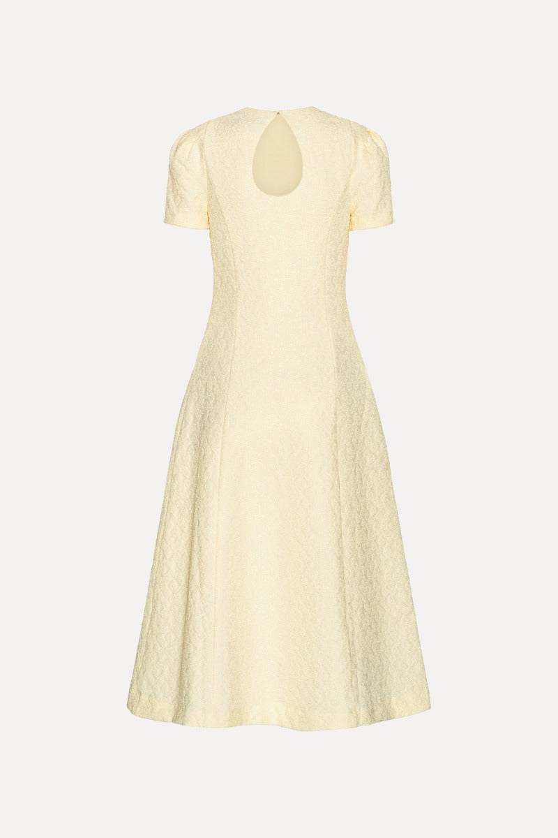 Jacquard Flared Dress - Winter White