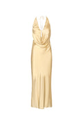 Chiffon Halter Dress - Italian Straw