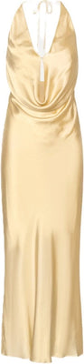 Chiffon Halter Dress - Italian Straw