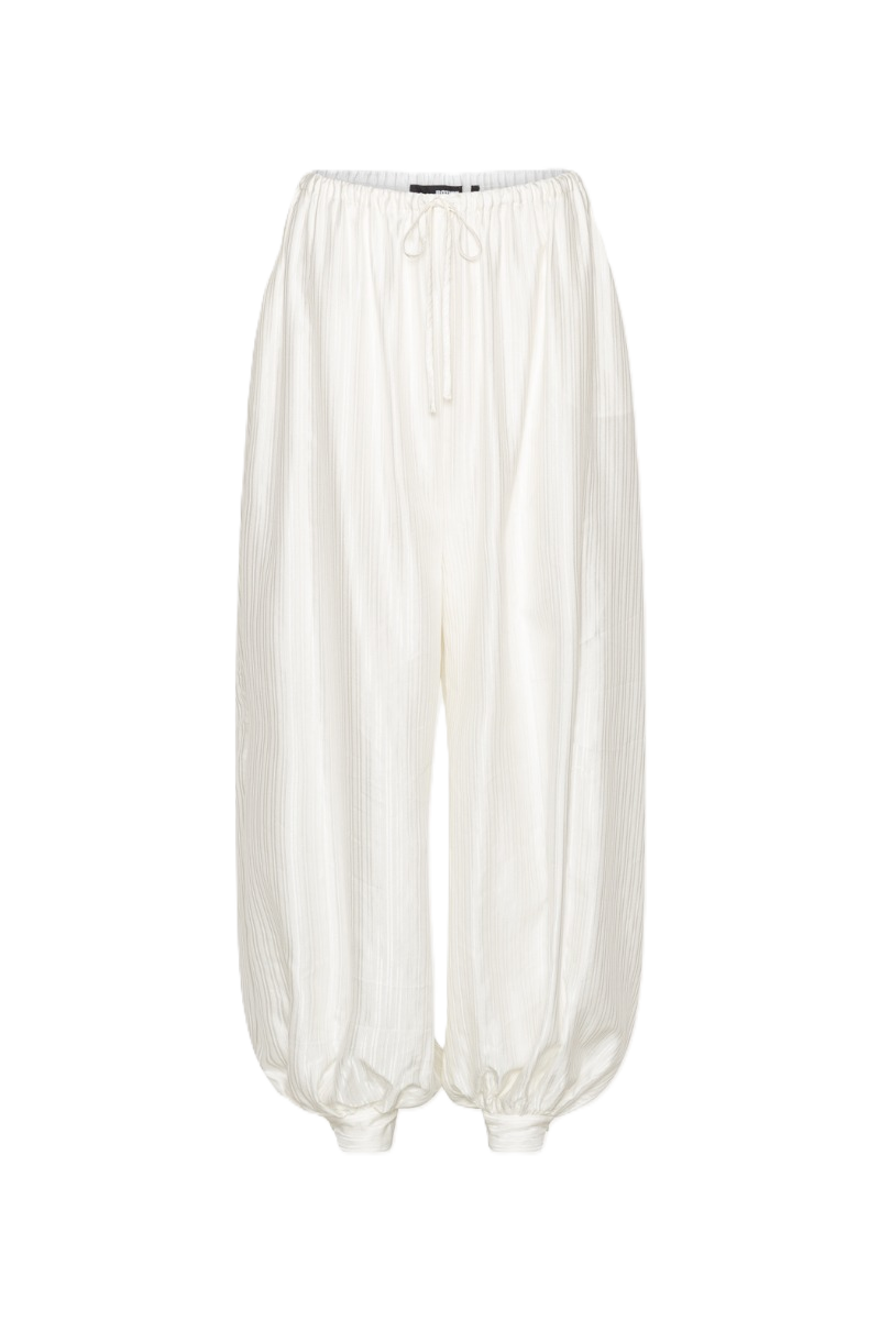 Striped Balloon Pants - Bright White