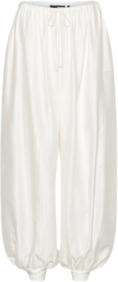 Striped Balloon Pants - Bright White