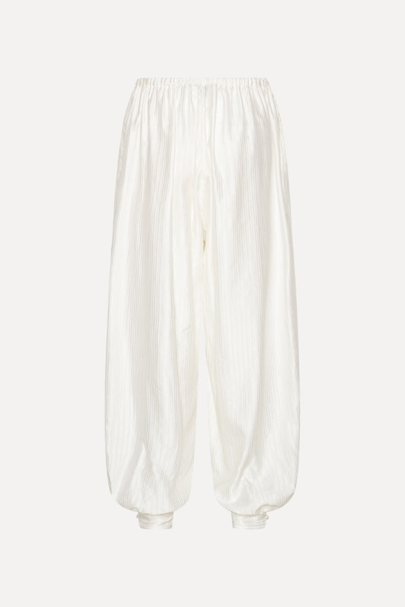 Striped Balloon Pants - Bright White