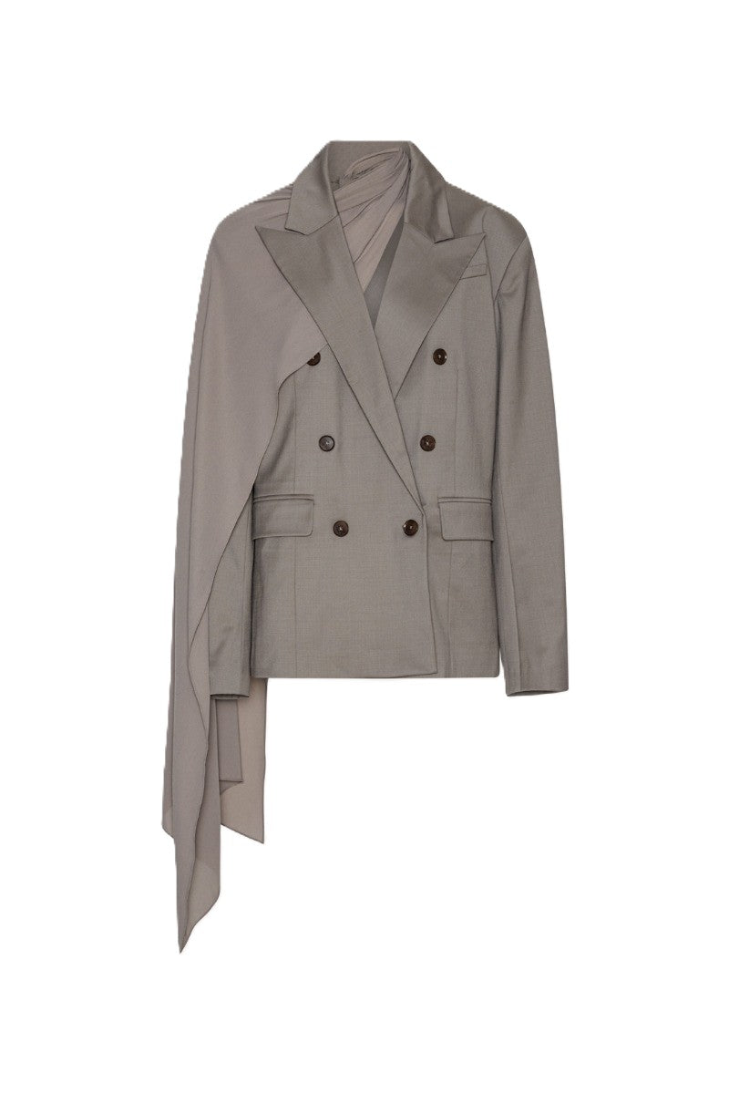 Oversized Scarf Blazer - Driftwood