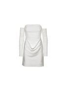Ruched Mini Dress - Egret