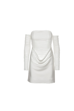 Ruched Mini Dress - Egret