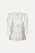 Ruched Mini Dress - Egret