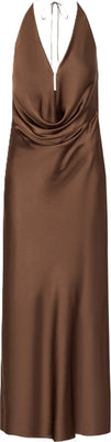 Chiffon Halter Dress - Potting Soil