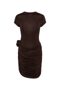 Draped Mini Dress - Chicory Coffee