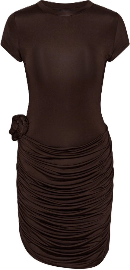 Draped Mini Dress - Chicory Coffee