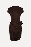 Draped Mini Dress - Chicory Coffee