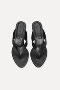 Kitten Heel Leather Mule - Svart