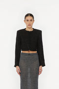 Boucle Crop Jacket - Black