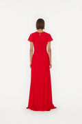 Maxi V-Neck Dress - Racing Red