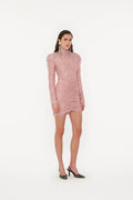 Sequin Fringe Mini Dress - Peachskin