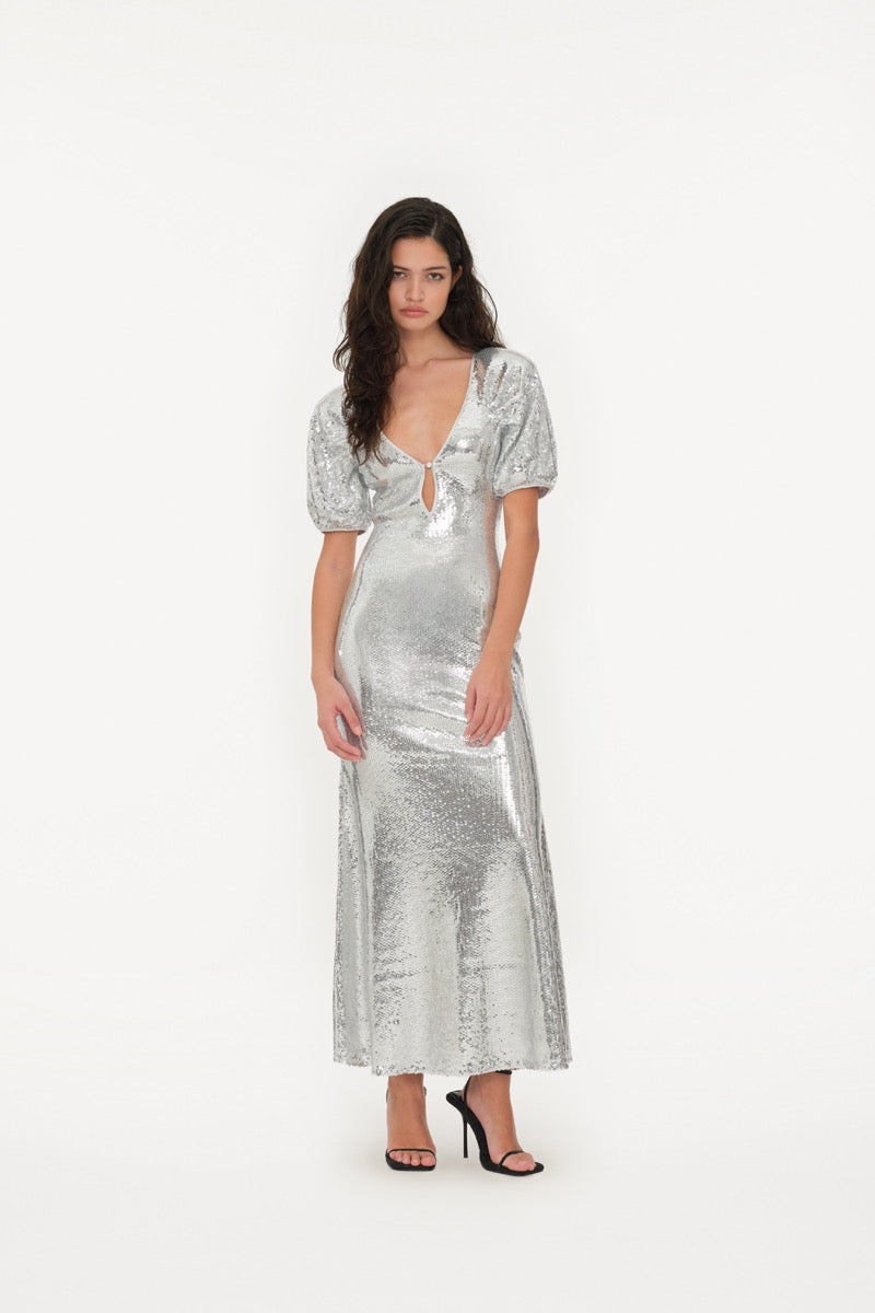 Sequin Midiklänning - Silver