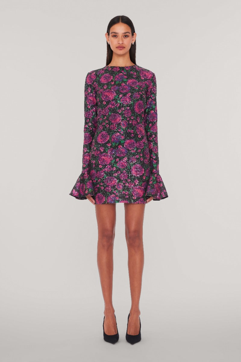 Sequins Open Back Dress - Bold Rose/Tap Shoe