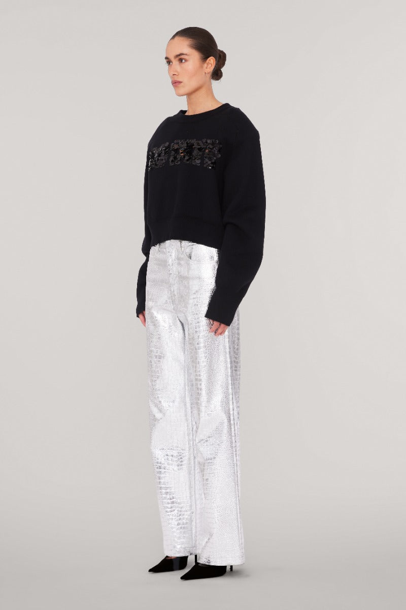 Textured Pants - Silver