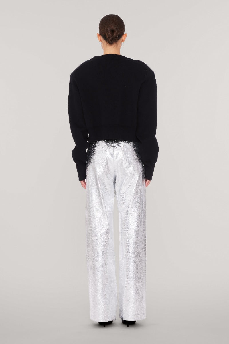 Textured Pants - Silver