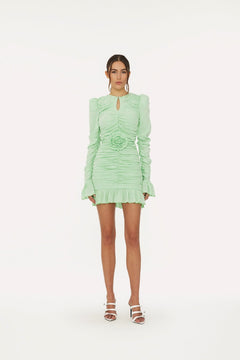 Mini Rose Belt Dress - Fennel Flower / Grayed Jade