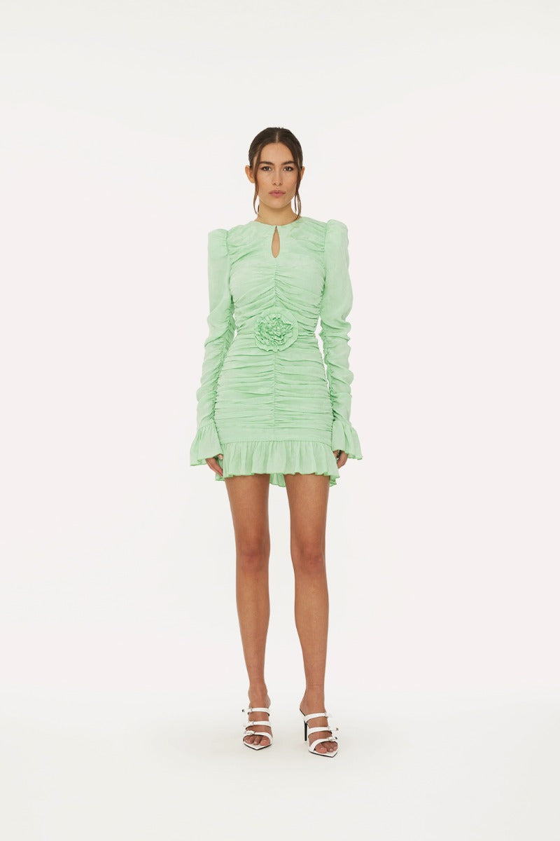 Mini Rose Belt Dress - Fennel Flower / Grayed Jade
