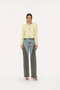 Straight Patchwork Jeans - Medium Blue