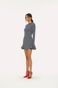 Mini Sequin Dress - Vibrant Floral Outline / Purple Pennant Comb.