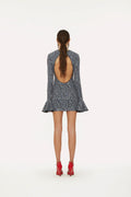 Mini Sequin Dress - Vibrant Floral Outline / Purple Pennant Comb.